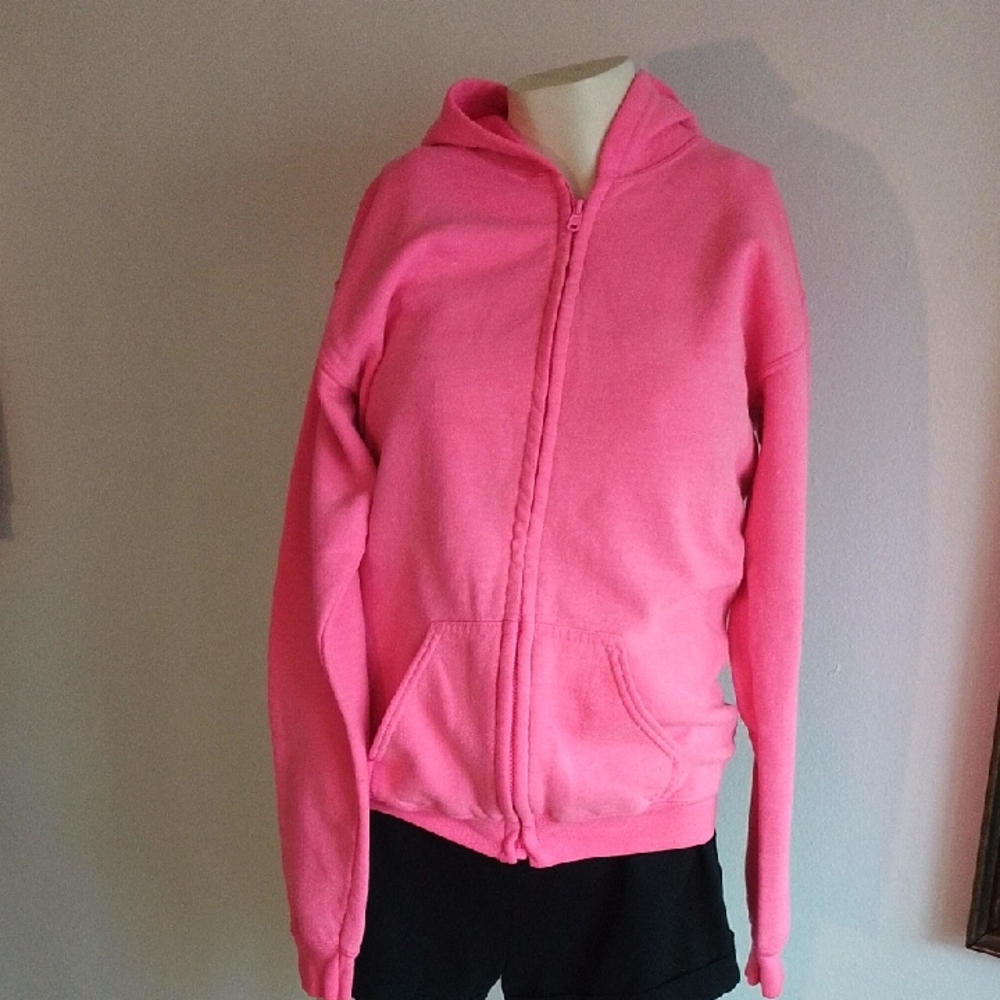Neon Hot Pink Zip Hoodie